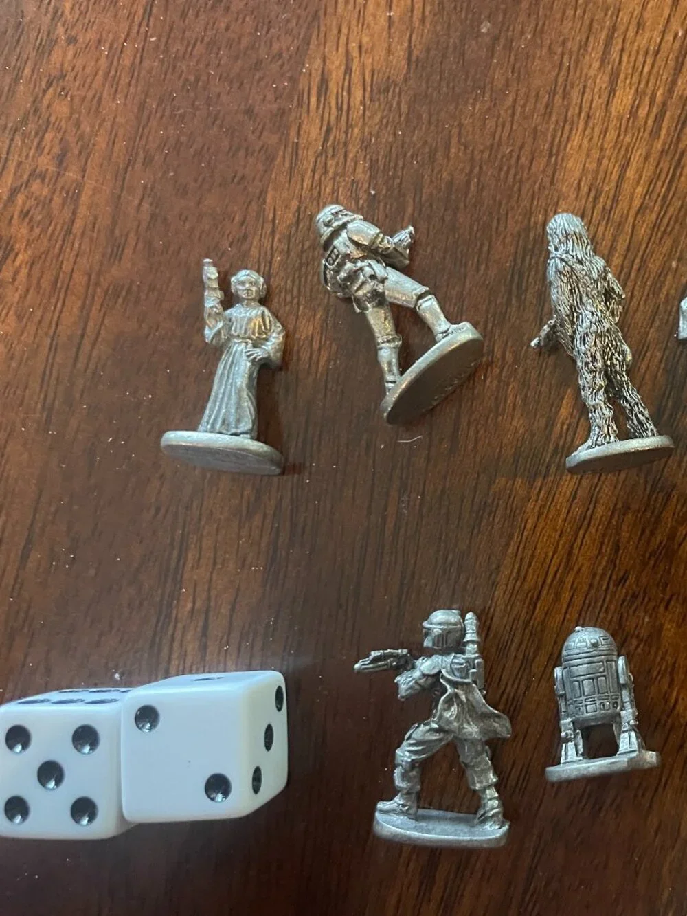 1996 Star Wars Monopoly Limited Collector Edition: 8 Pewter Figures and 5 Coins